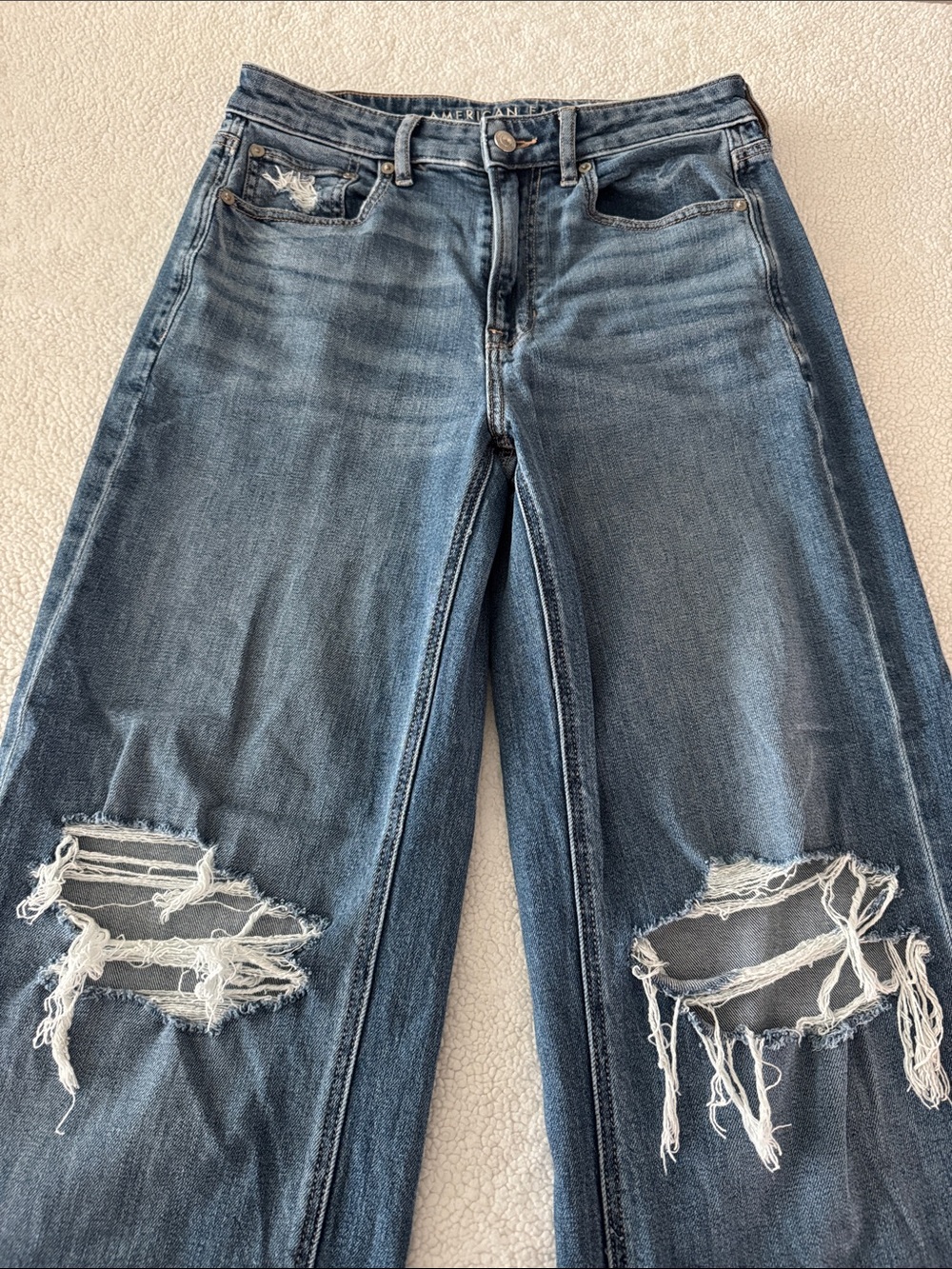Distressed Dreamy Drape Wide-Leg Women’s Jeans